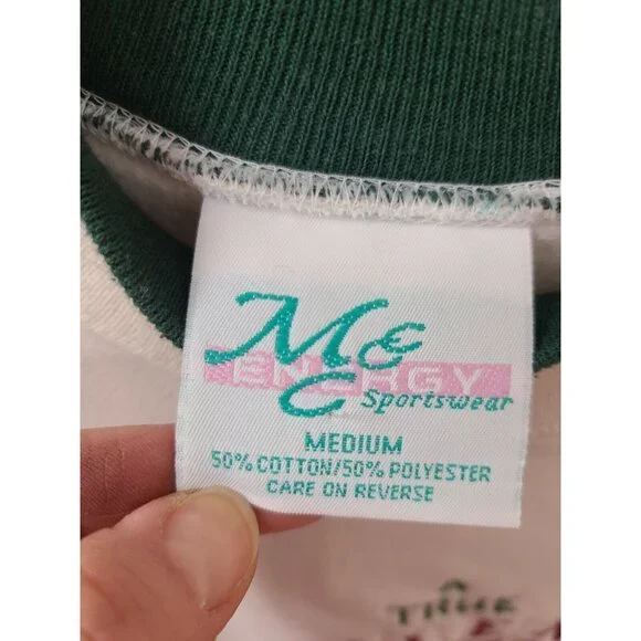 VTG 80s Womens A True Friend Teddy Bear Sweatshirt Medium Cream Pullover Grandma - Picture 7 of 9